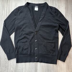 Chanel Uniform Women's Black Cardigan Lion Head Buttons L
